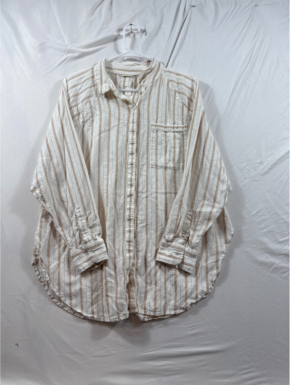 Aerie Striped Long Sleeve Button-Up Shirt Size S